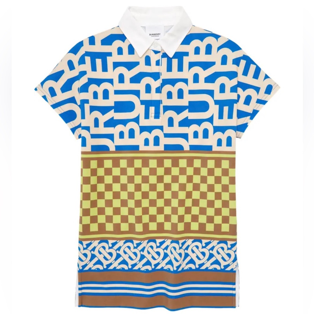 SOLD - Burberry Kids Margo Print Polo Dress NWT